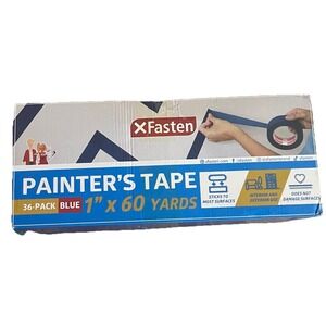 XFasten Painter's Tape 1 Inch x 60 Yards 36-Pack Blue Masking Tape